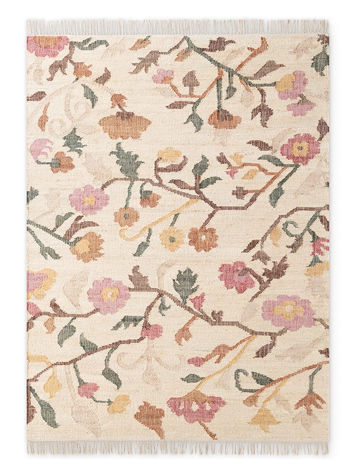 Elle Decoration Dywan "Roya" w kolorze kremowo-fioletowym z juty rozmiar: 200x300 cm