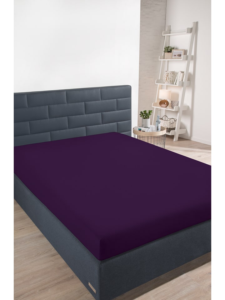 Schiesser Dżersejowe prześcieradło w kolorze fioletowym na gumce rozmiar: 180x200 cm