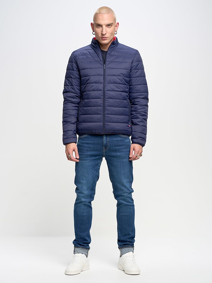 BIG STAR Dwustronna kurtka pikowana w kolorze granatowo-czerwonym rozmiar: XL