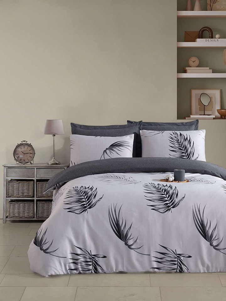 Elizabed Komplet pościeli satynowej w kolorze szarym rozmiar: 155x220 cm