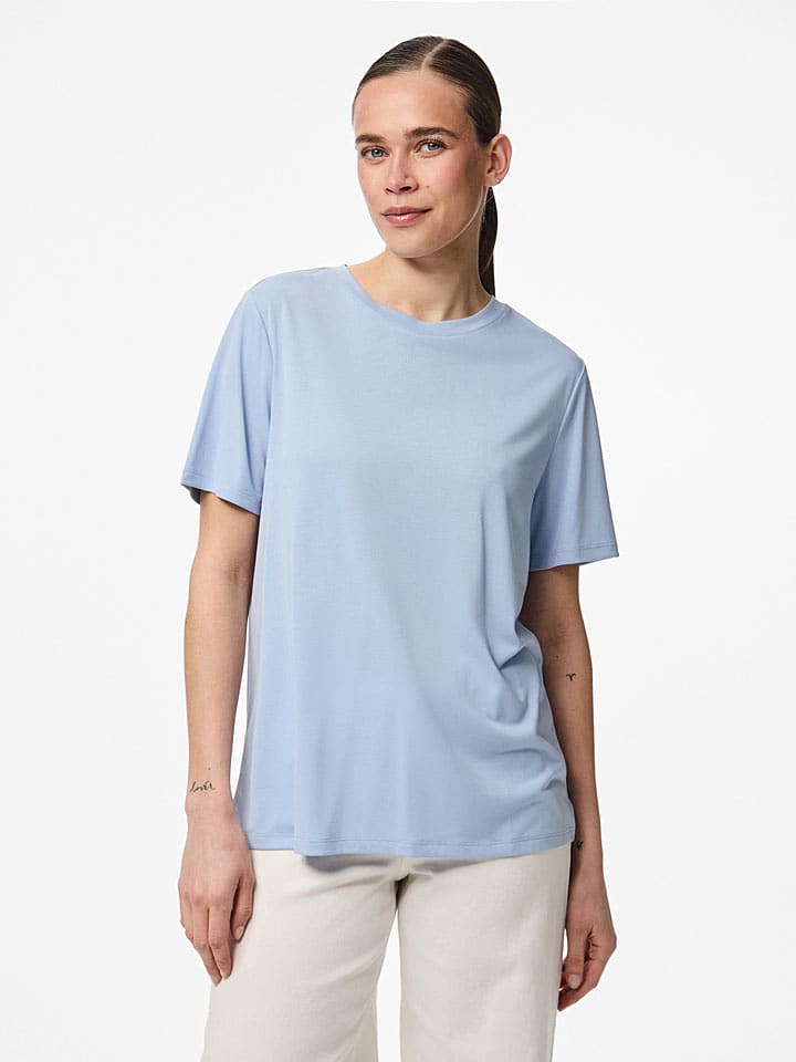 Pieces Koszulka "Anora" w kolorze błękitnym rozmiar: S