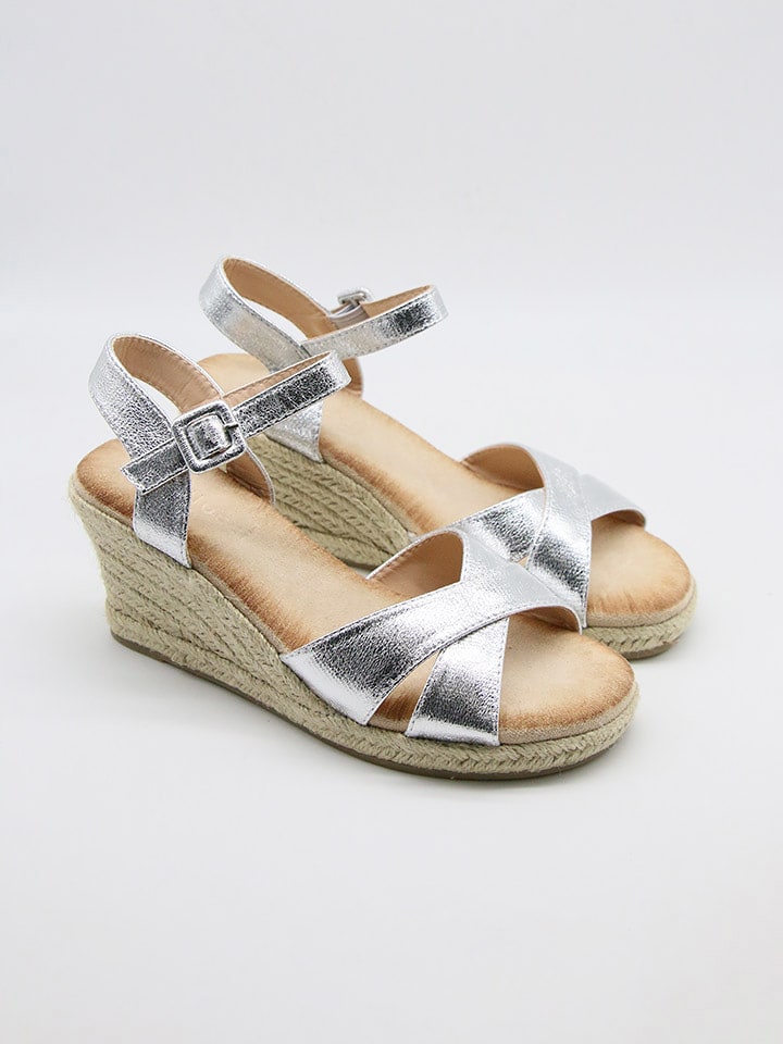 Bellucci Sandały w kolorze srebrnym na koturnie rozmiar: 36