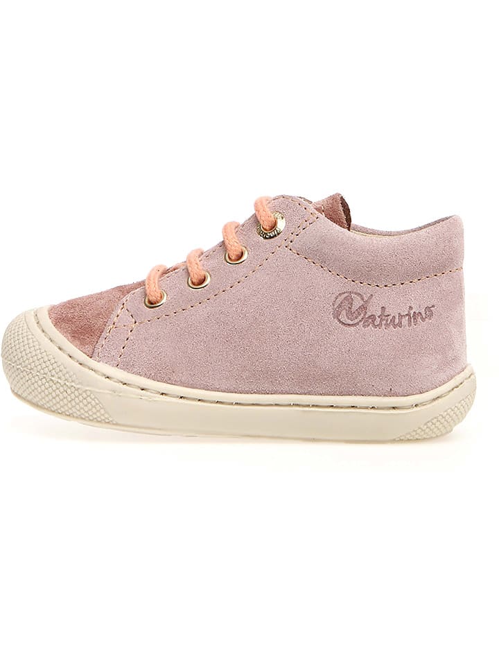 Naturino Skórzane buty "Cocoon" w kolorze jasnoróżowym do nauki chodzenia rozmiar: 19