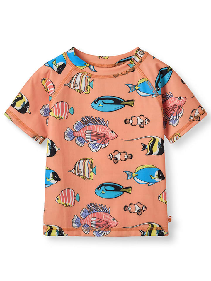Småfolk Koszulka kąpielowa "Fisch" w kolorze pomarańczowym ze wzorem rozmiar: 86/92