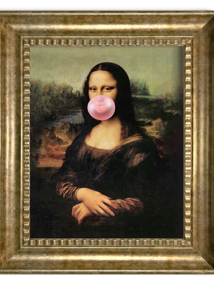 Orangewallz Druk artystyczny "Mona Lisa - Gum" w ramce rozmiar: 40x50 cm