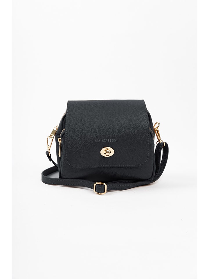 Lia Biassoni Skórzana torebka w kolorze czarnym - 23 x 20 x 9 cm rozmiar: onesize