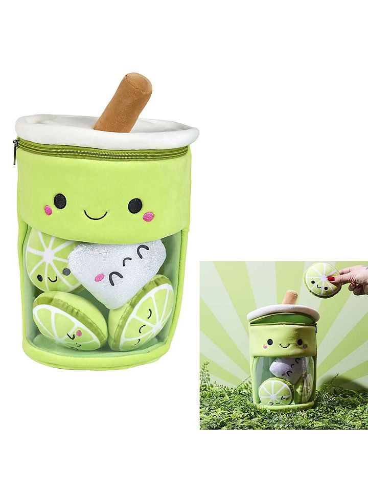 The Home Deco Kids Maskotka "Kawaii Bubble Tea" w kolorze limonkowym - 3+ rozmiar: onesize