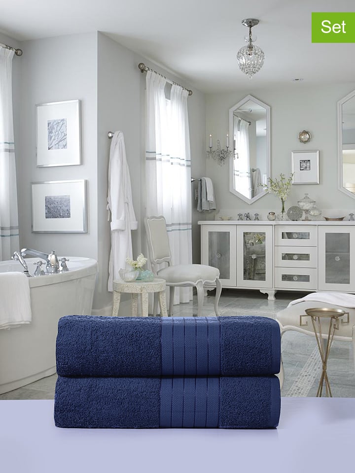 Good Morning Ręczniki prysznicowe (2 szt.) w kolorze niebieskim rozmiar: 70x140 cm