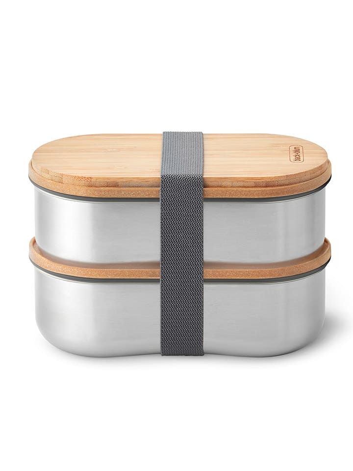 Black+Blum Pojemnik 2w1 w kolorze srebrnym na lunch - 2 x 500 ml rozmiar: onesize