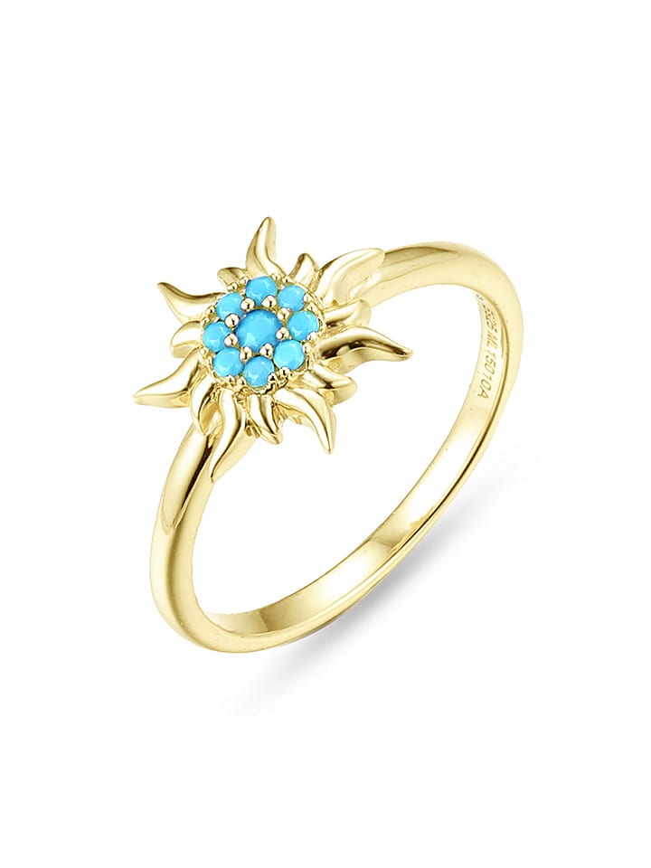 Nomad Pozłacany pierścionek z kamieniem ozdobnym rozmiar: 52