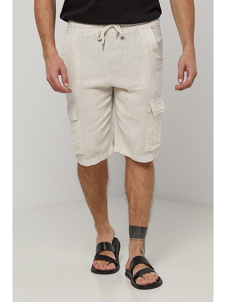 Lin Passion Lniane bermudy w kolorze kremowym rozmiar: M/L