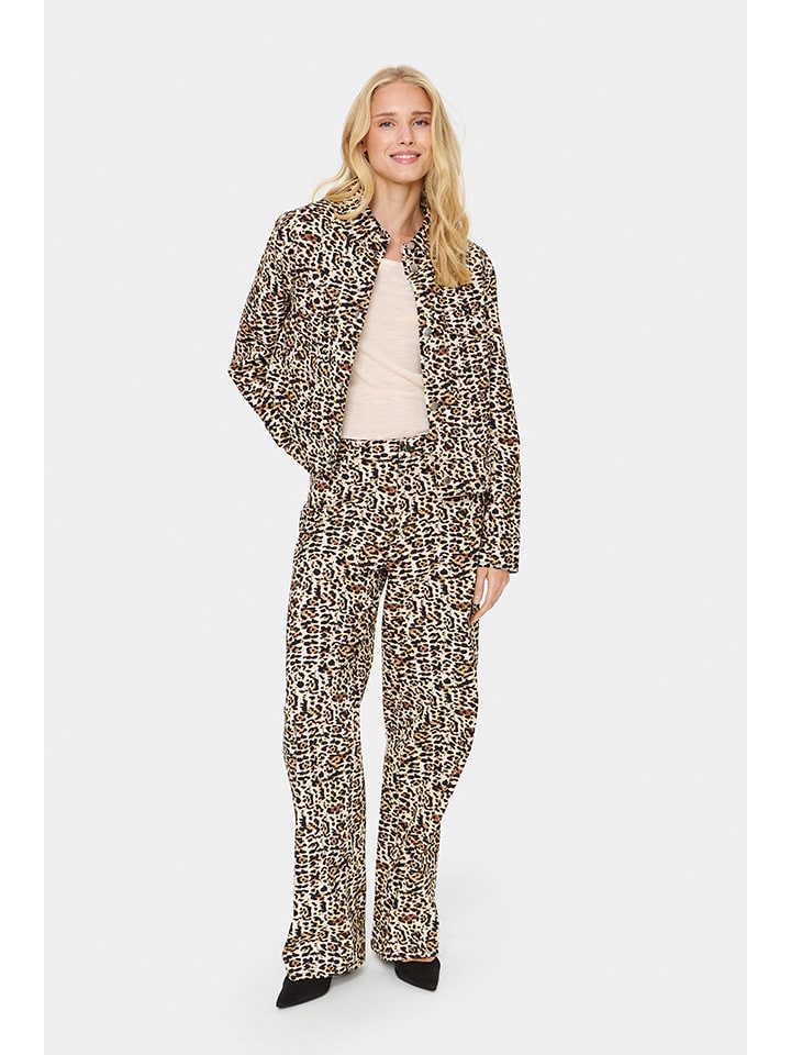 SAINT TROPEZ Kurtka koszulowa w kolorze beżowo-czarnym rozmiar: XL