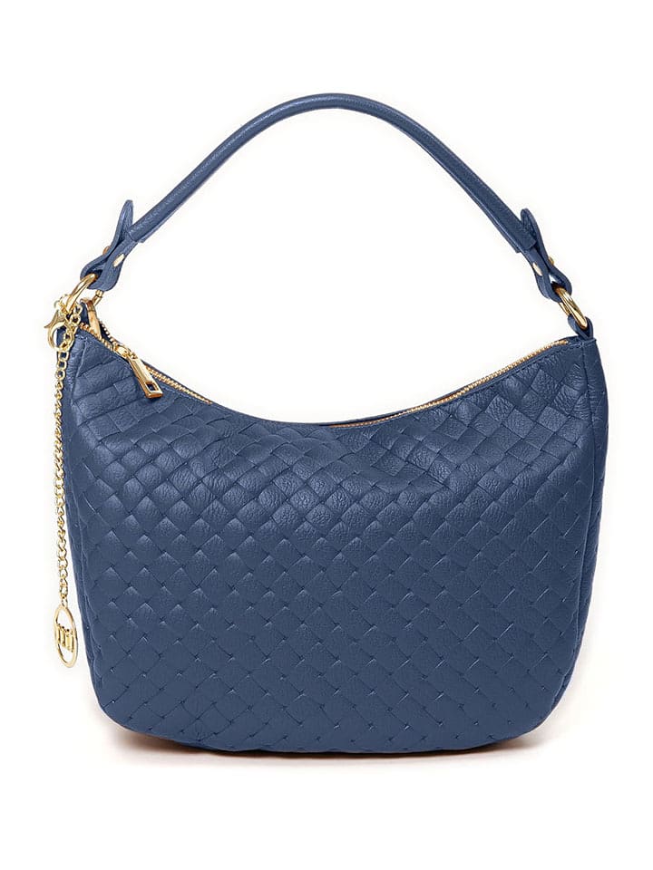 Mia Tomazzi Skórzana torebka "Cabrini" w kolorze niebieskim - 28 x 20 x 8 cm rozmiar: onesize