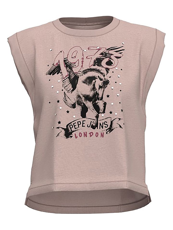 Pepe Jeans Koszulka w kolorze beżowym rozmiar: XS