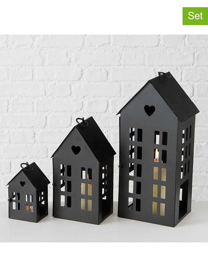 Boltze Lampiony (3 szt.) "Alamo" w kolorze czarnym rozmiar: onesize