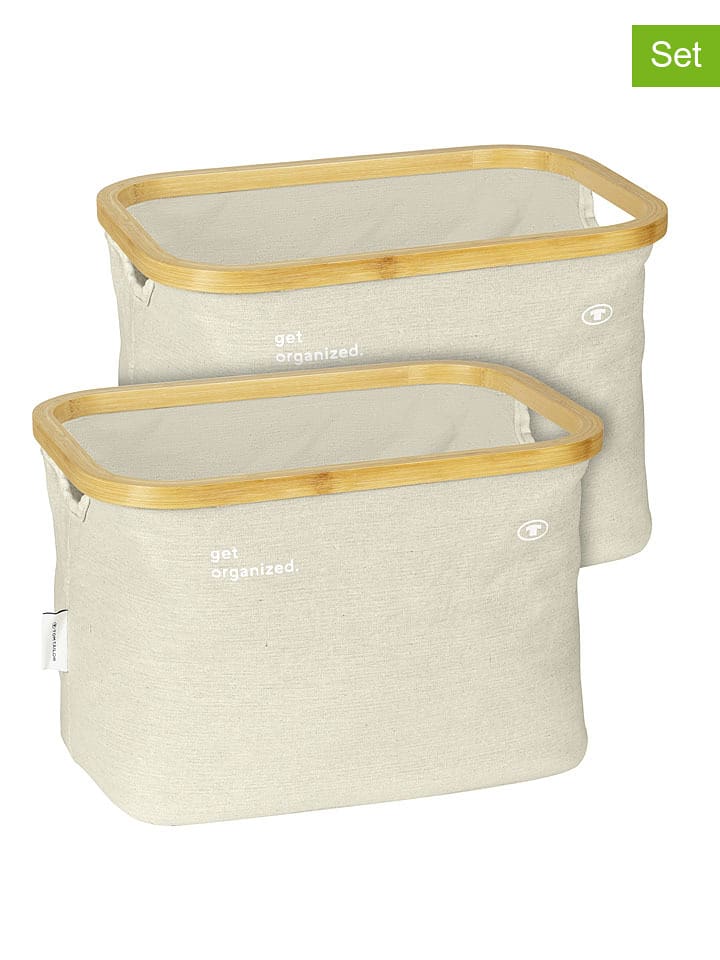 Tom Tailor Kosze (2 szt.) w kolorze beżowym - 38 x 26 x 26 cm rozmiar: onesize