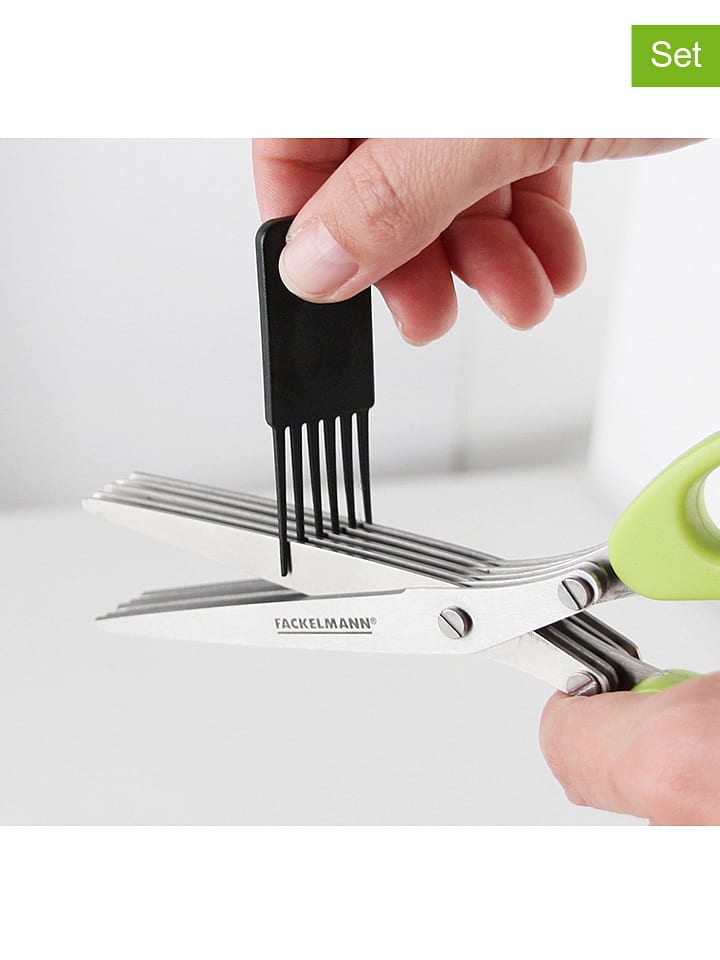 Fackelmann Nożyczki (2 szt.) w kolorze zielonym do ziół - dł. 19 cm rozmiar: onesize