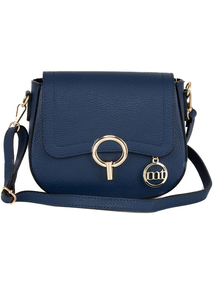 Mia Tomazzi Skórzana torebka "Carracci" w kolorze granatowym - 23 x 18 x 7 cm rozmiar: onesize