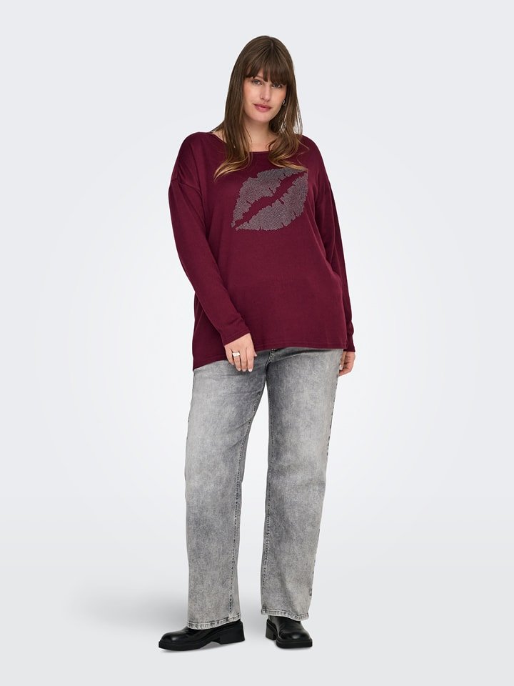 ONLY Sweter w kolorze bordowym rozmiar: L-50/52