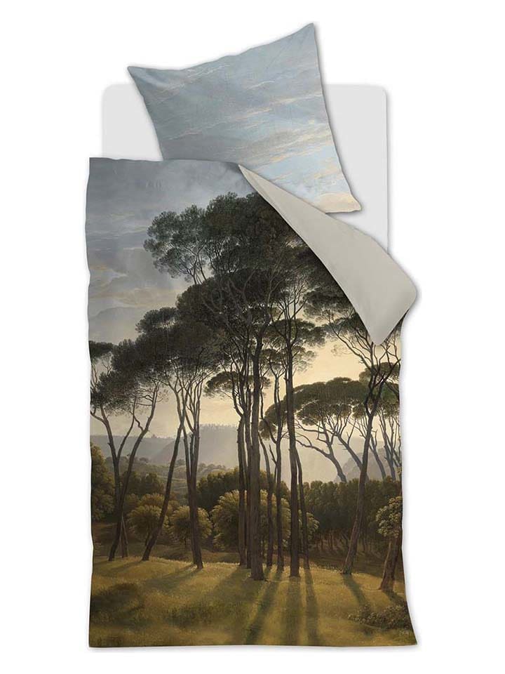 Ambiante Komplet pościeli satynowej "Nature" ze wzorem rozmiar: 155x220 cm