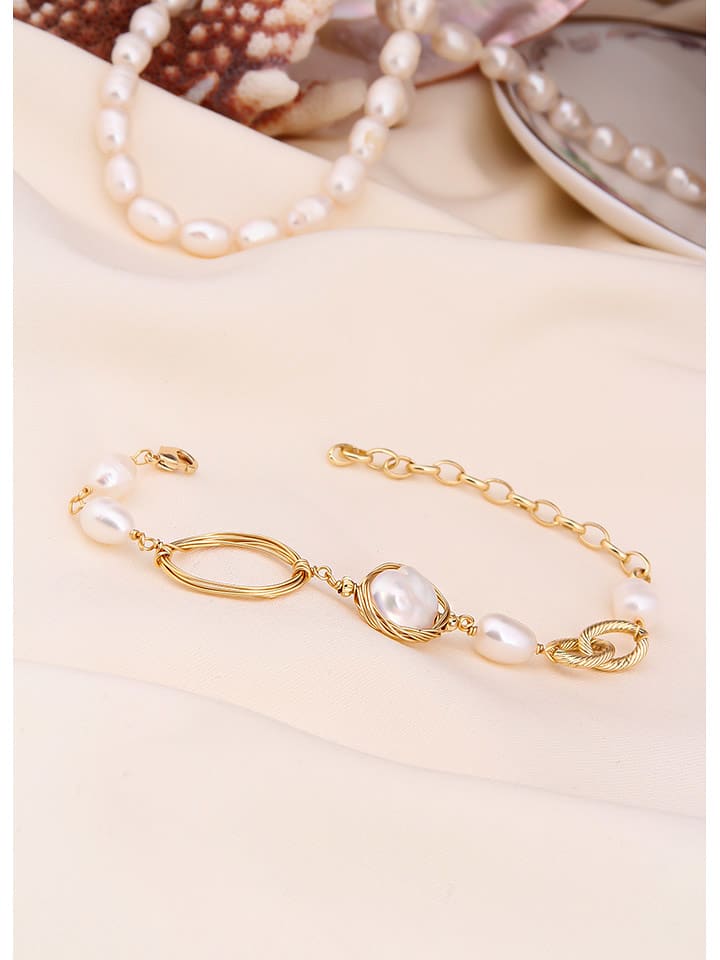 L'Atelier de Gaia Pozłacana bransoletka z perłami rozmiar: onesize