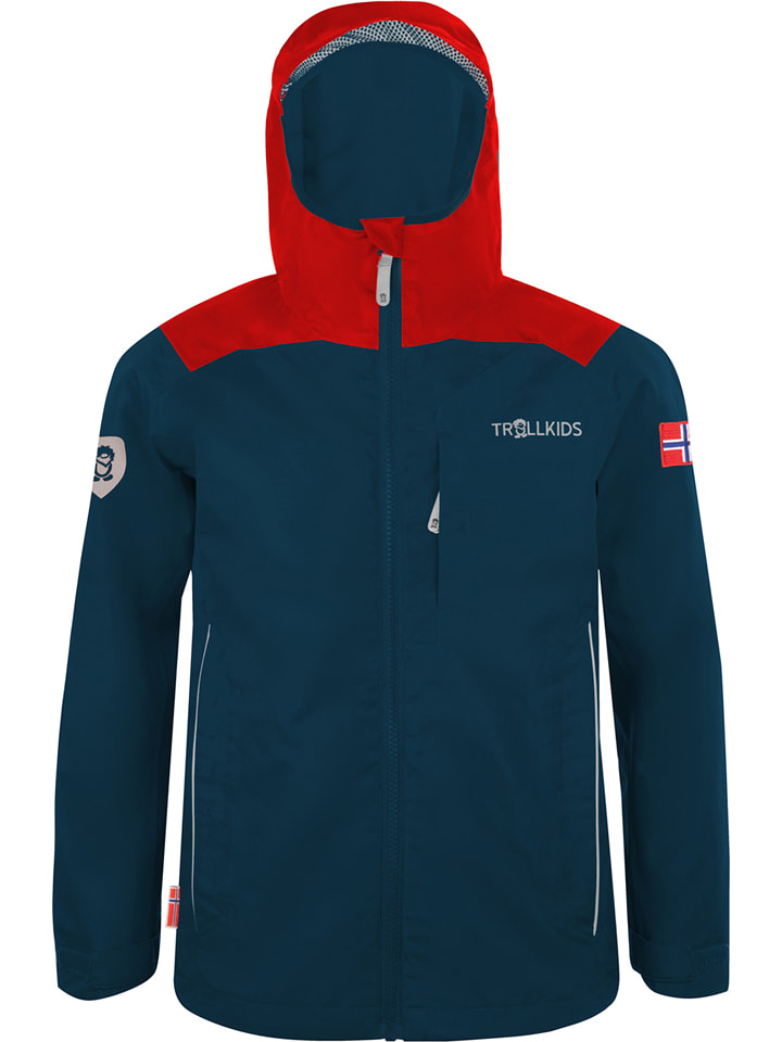 Trollkids Kurtka przeciwdeszczowa "Bergen" w kolorze granatowym rozmiar: 92