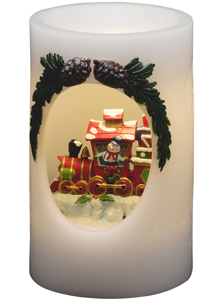 Konstsmide Świeca LED w kolorze białym ze wzorem - wys. 16 x Ø 10 cm rozmiar: onesize