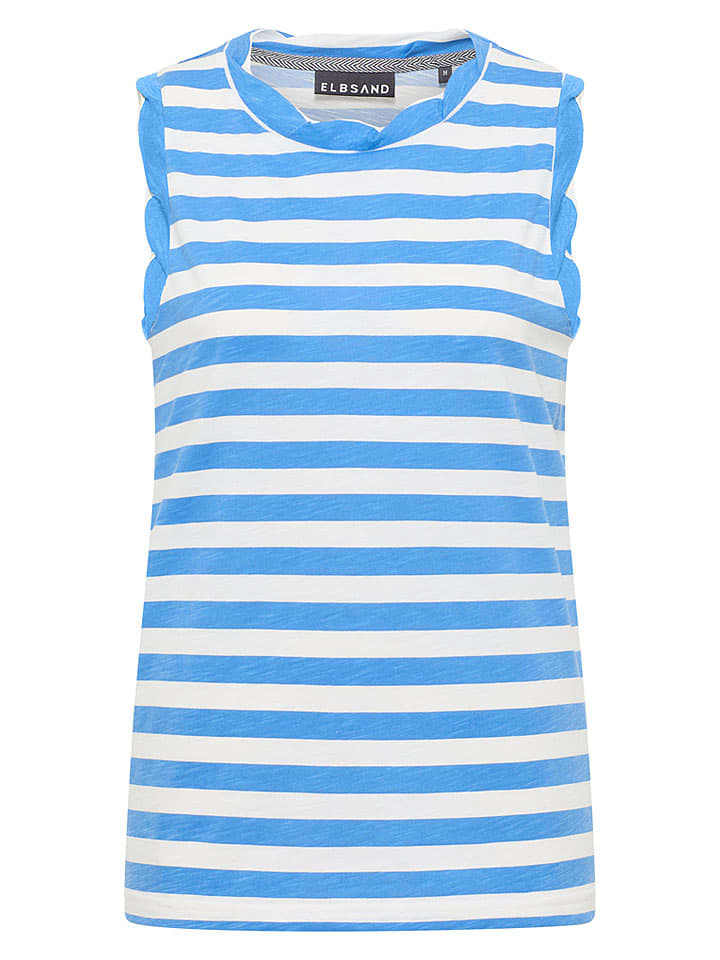 ELBSAND Top "Meevis" w kolorze niebiesko-białym rozmiar: XL