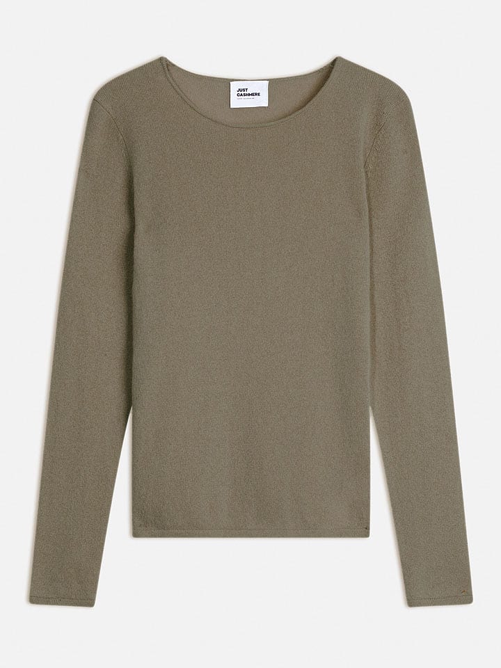 Just Cashmere Kaszmirowy sweter w kolorze khaki rozmiar: M