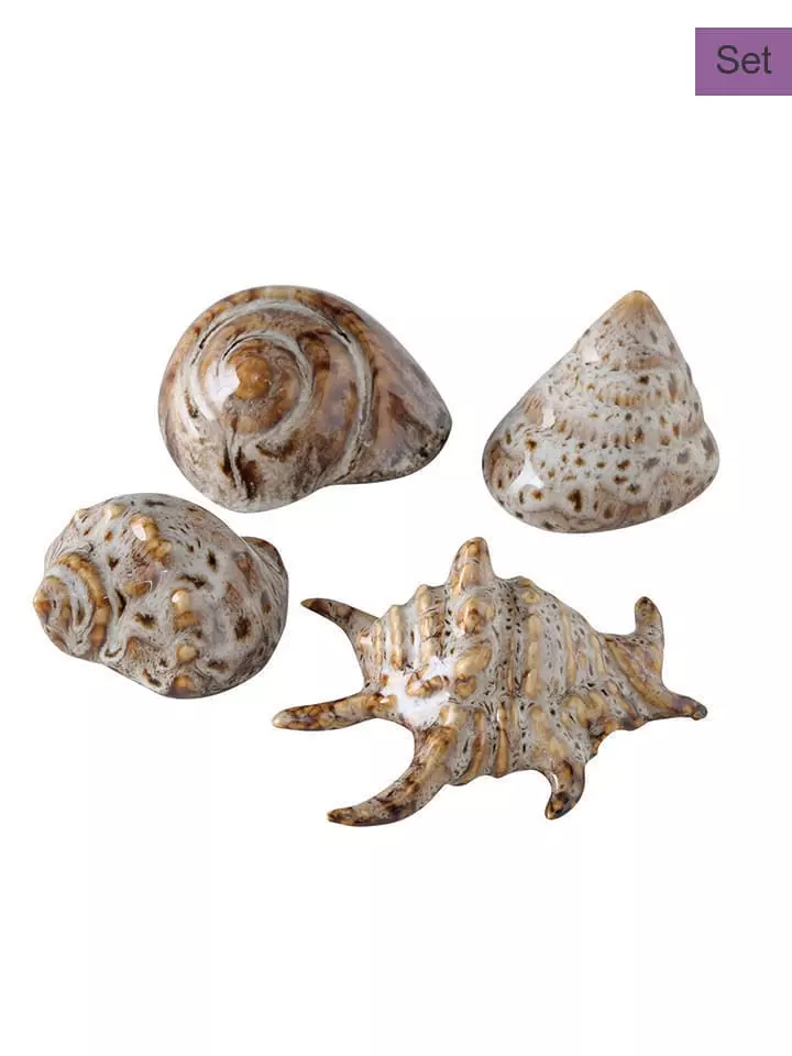 Boltze Muszle (4 szt.) w kolorze kremowo-brązowym - wys. 4 cm rozmiar: onesize