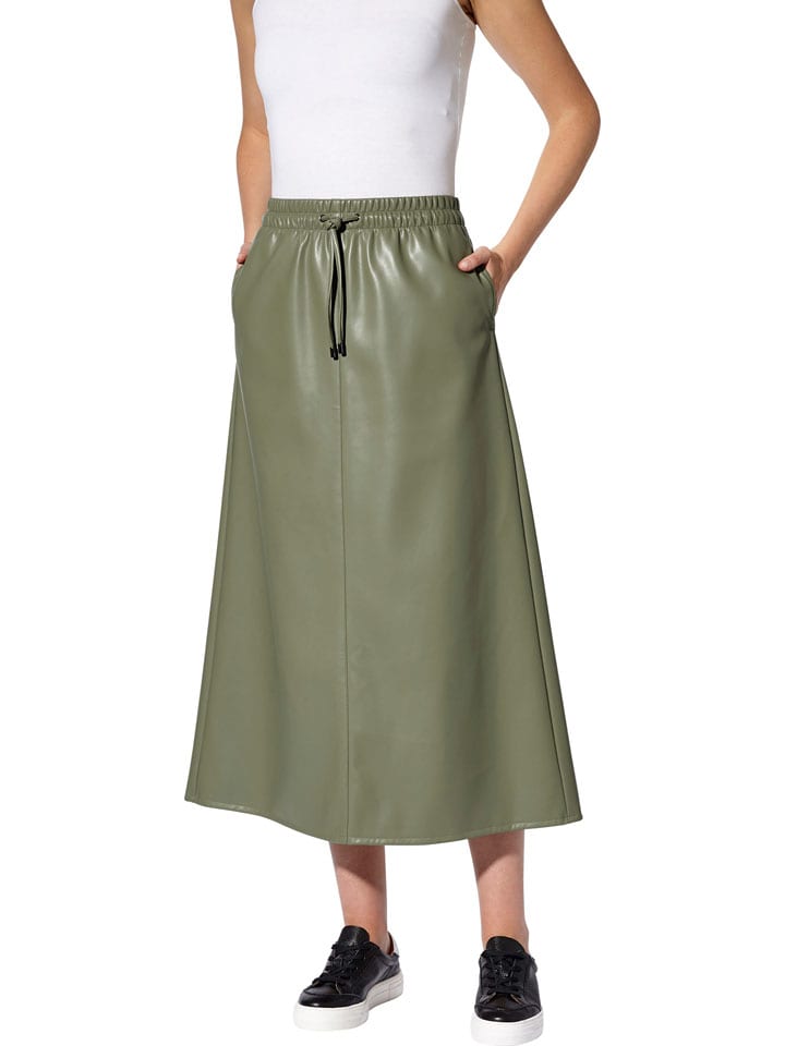 Heine Spódnica w kolorze khaki ze skóry syntetycznej rozmiar: 38