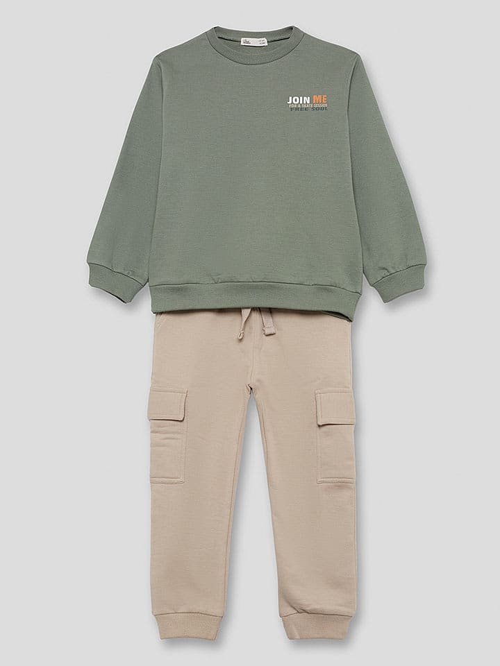 Street MONKEY 2-częściowy zestaw w kolorze beżowo-zielonym rozmiar: 164