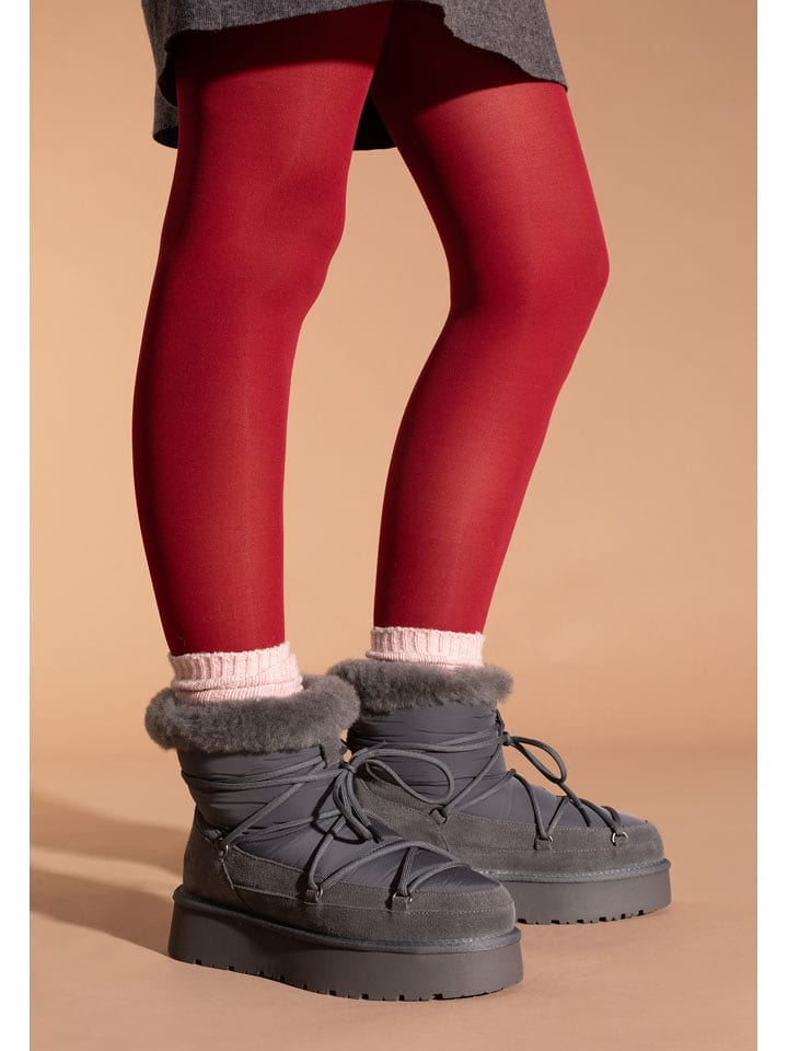 Gooce Skórzane botki zimowe "Warm" w kolorze antracytowym rozmiar: 39