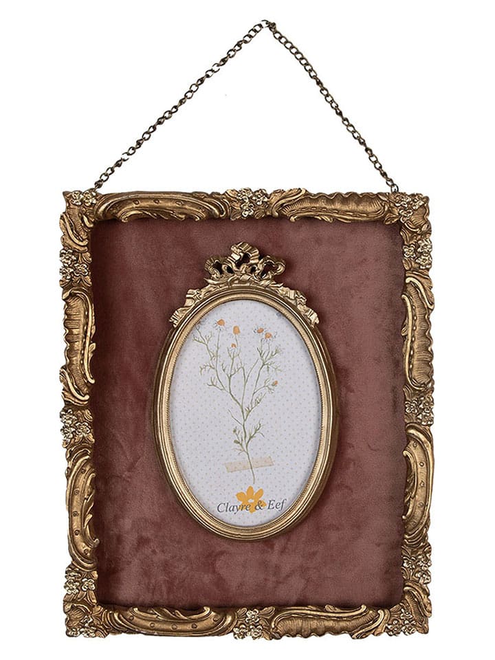 Clayre & Eef Ramka w kolorze złoto-brązowym na zdjęcia - 23 x 28 x 3 cm rozmiar: onesize