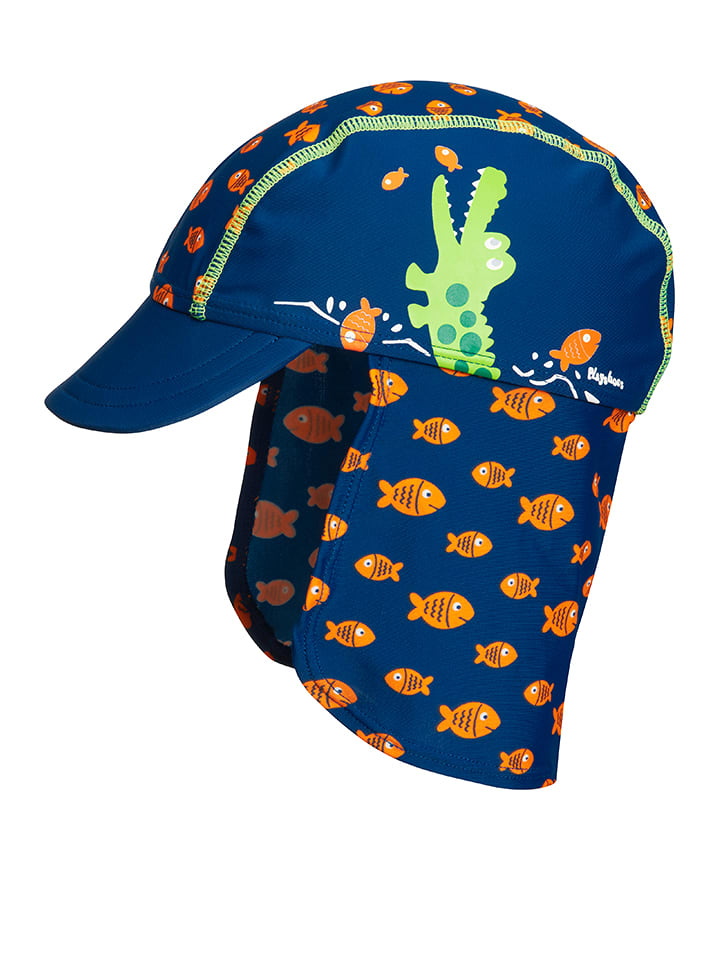 Playshoes Czapka w kolorze granatowym z osłoną karku rozmiar: 51 cm