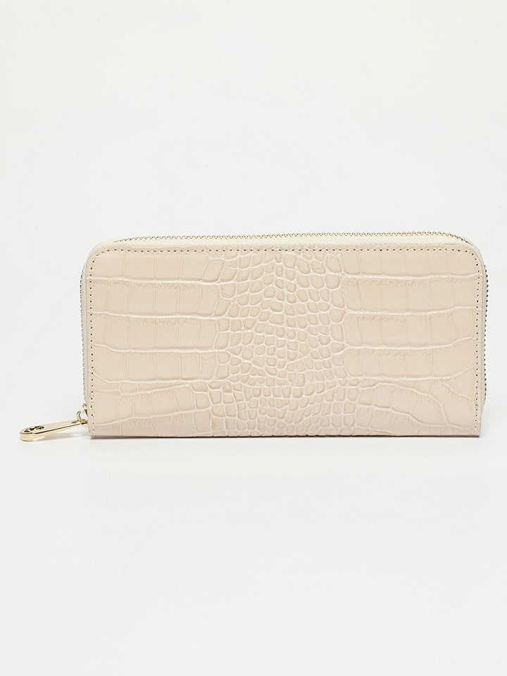 Victor & Hugo Paris Skórzany portfel "Eni" w kolorze kremowym - 19,5 x 10,5 x 2 cm rozmiar: onesize