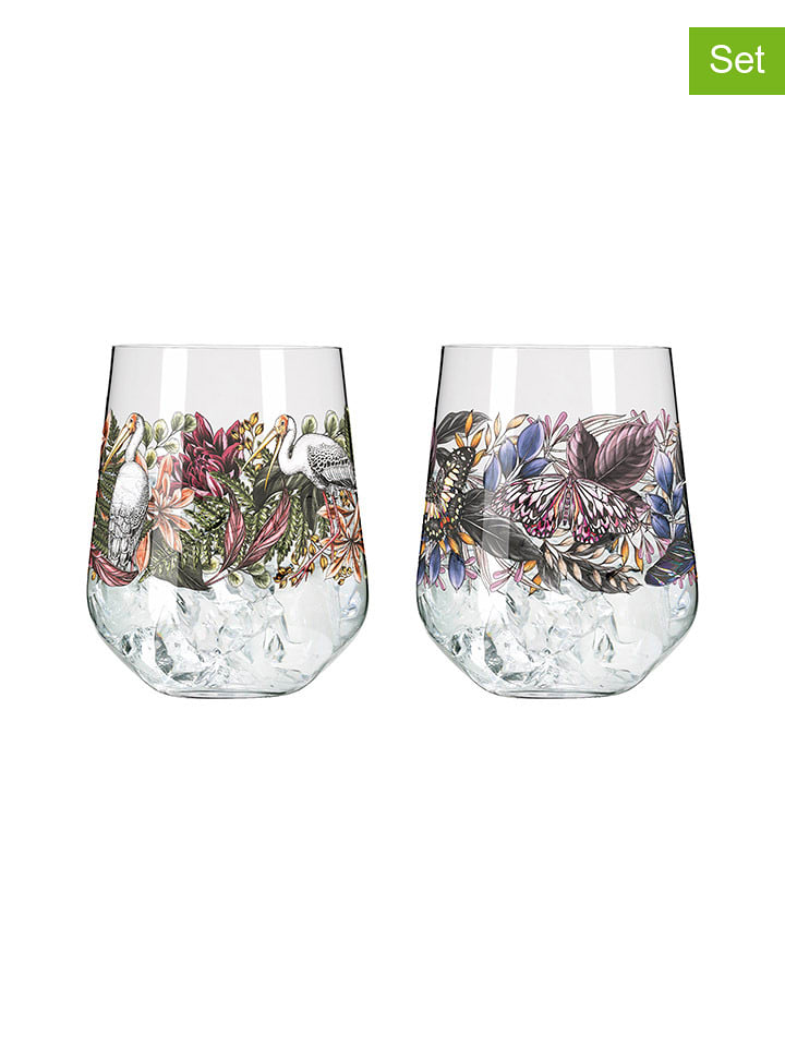 RITZENHOFF Szklanki (2 szt.) "Schattenfauna" ze wzorem - 710 ml rozmiar: onesize