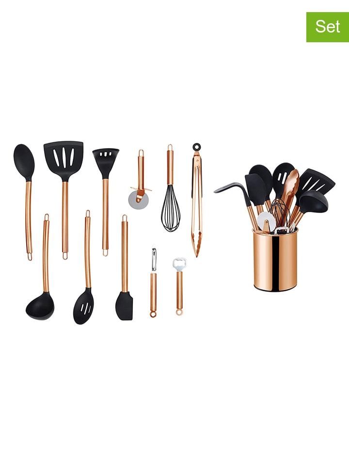 Echtwerk 12-częściowy zestaw pomocy kuchennych w kolorze miedziano-czarnym rozmiar: onesize