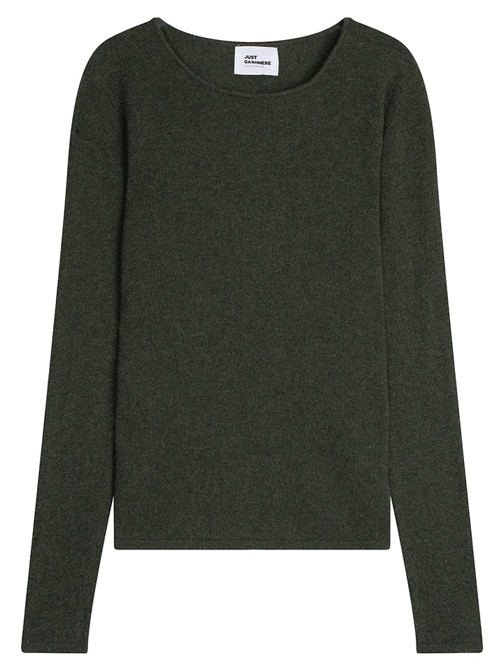 Just Cashmere Kaszmirowy sweter "Vivian" w kolorze ciemnozielonym rozmiar: L