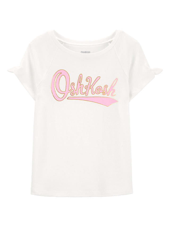 OshKosh Koszulka w kolorze biało-jasnoróżowym rozmiar: 116/122