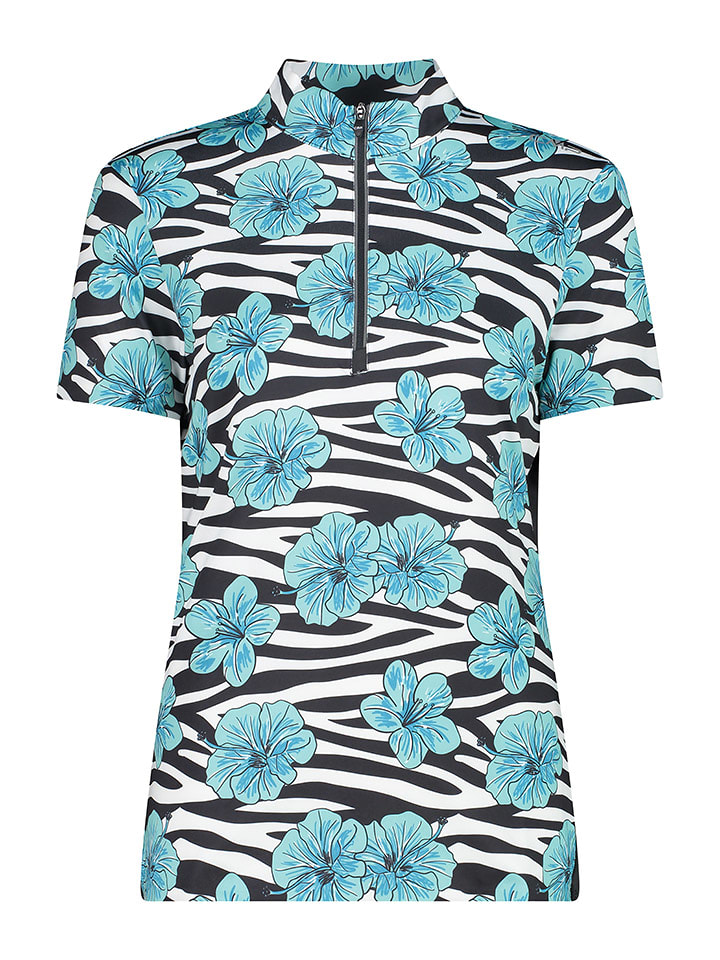 CMP Koszulka kolarska w kolorze czarno-błękitnym rozmiar: 36