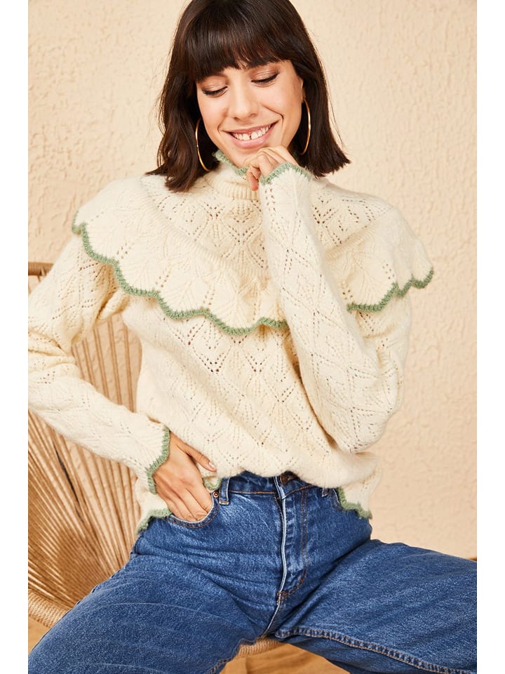 Happiness Istanbul Sweter w kolorze beżowym rozmiar: onesize