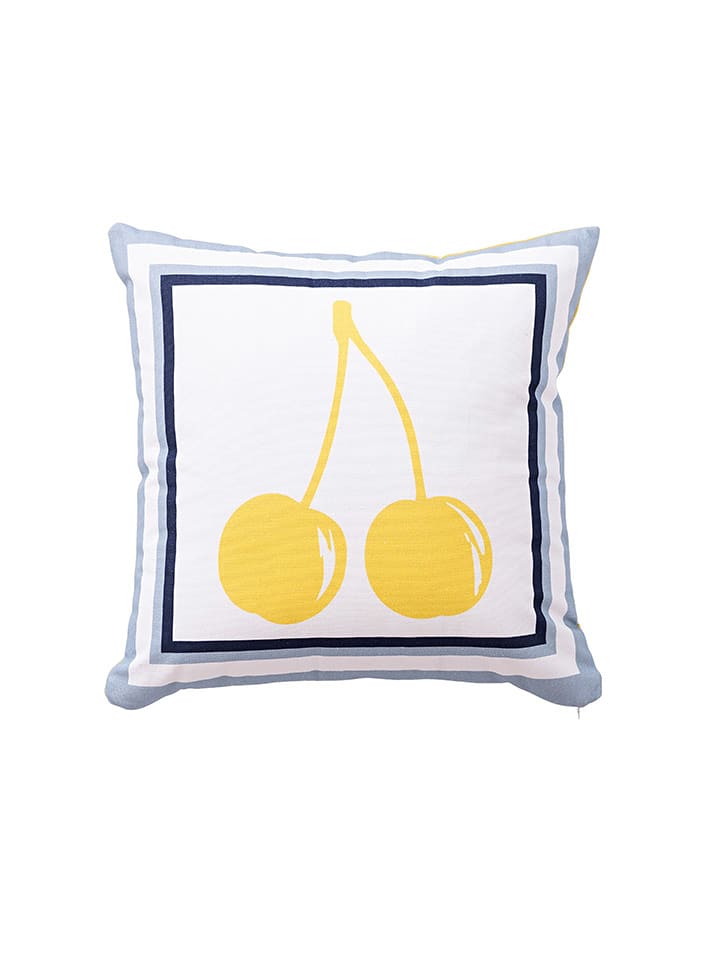 Benetton Poduszka w kolorze żółto-białym rozmiar: 40x40 cm