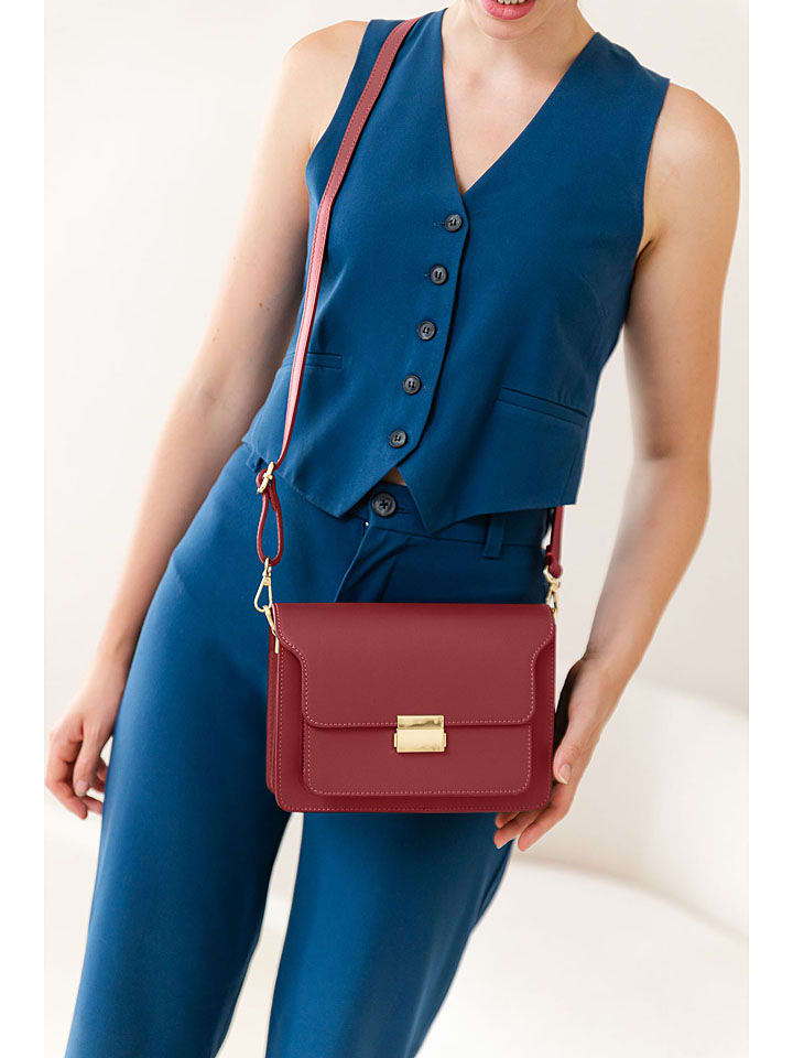 Pia Sassi Skórzana torebka "Carbonara" w kolorze czerwonym - 23 x 17 x 10 cm rozmiar: onesize