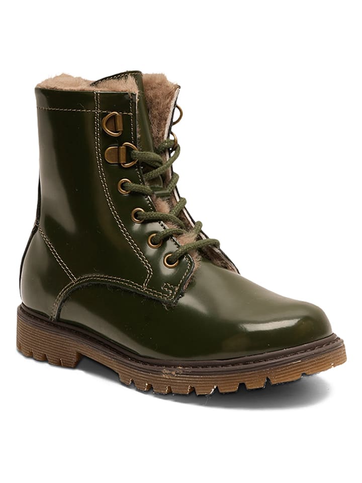 bisgaard Skórzane botki zimowe w kolorze zielonym rozmiar: 33