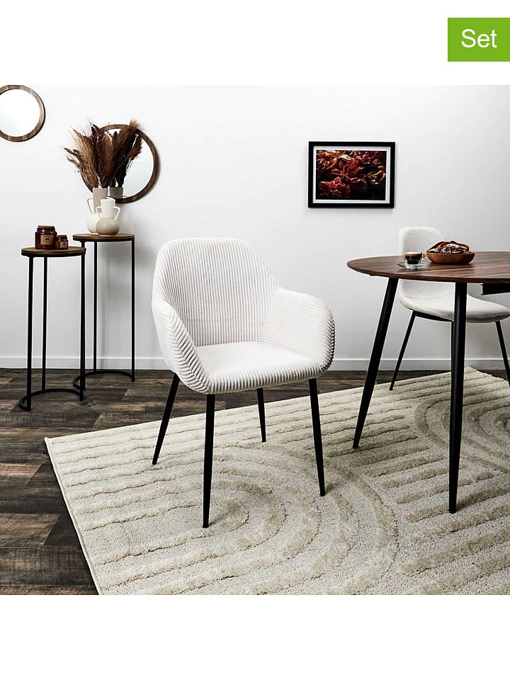 THE HOME DECO FACTORY Fotele (2 szt.) w kolorze białym - 59 x 85 x 55,7 cm rozmiar: onesize