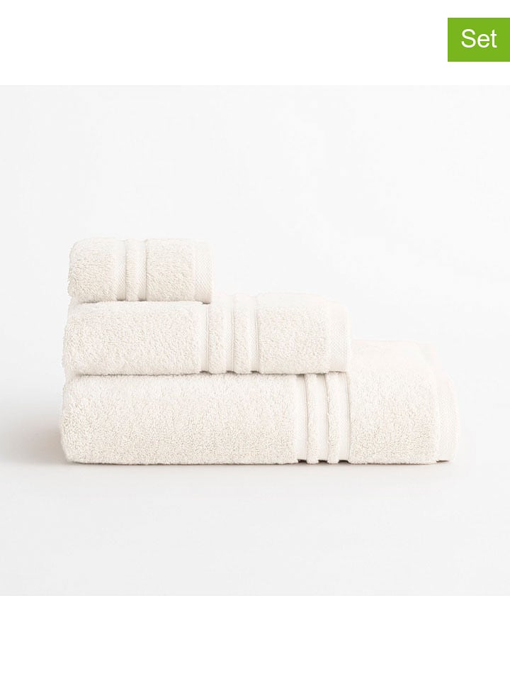 Pierre Cardin 3-częściowy zestaw ręczników "Premium" w kolorze kremowym rozmiar: onesize