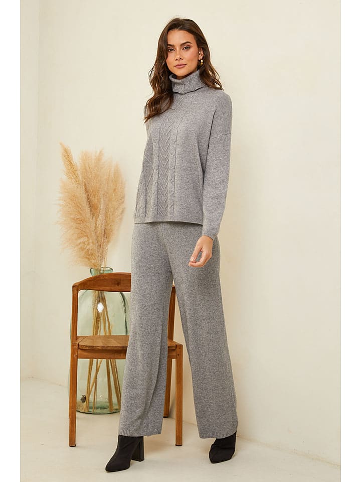 Soft Cashmere Spodnie w kolorze szarym rozmiar: 38/40