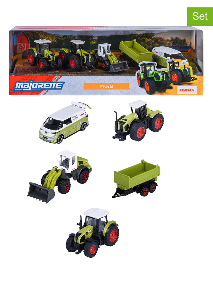 Dickie 5-częściowy zestaw pojazdów zabawkowych "Claas Farm" w kolorze zielonym - 3+ rozmiar: onesize