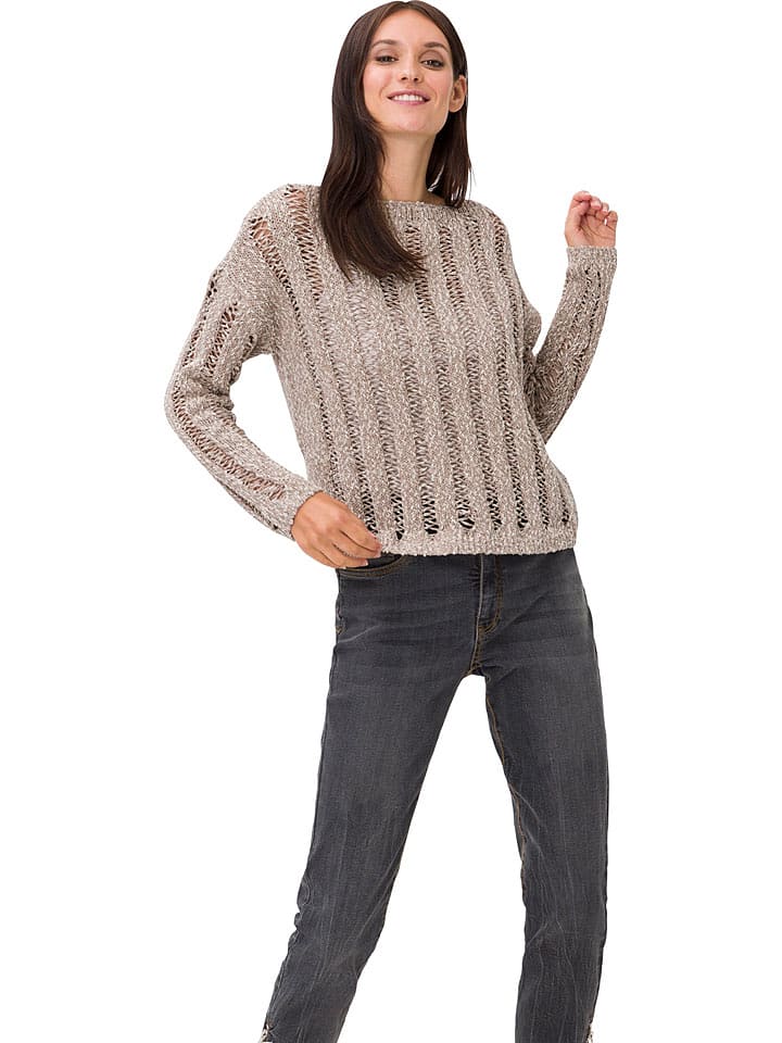 Heine Sweter w kolorze jasnobrązowym rozmiar: 36